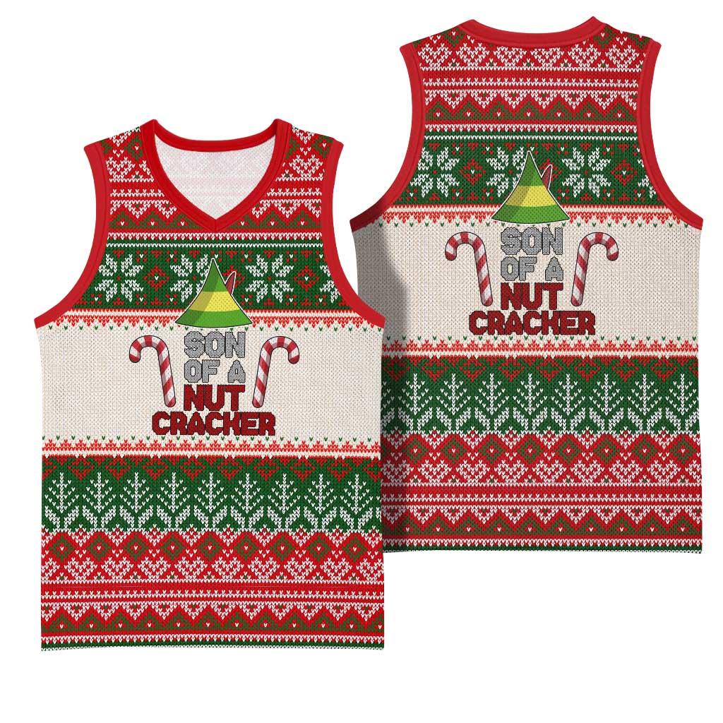 Son Of A Nut Cracker Christmas Basketball Jersey Xmas Holiday Patterns - Wonder Print Shop
