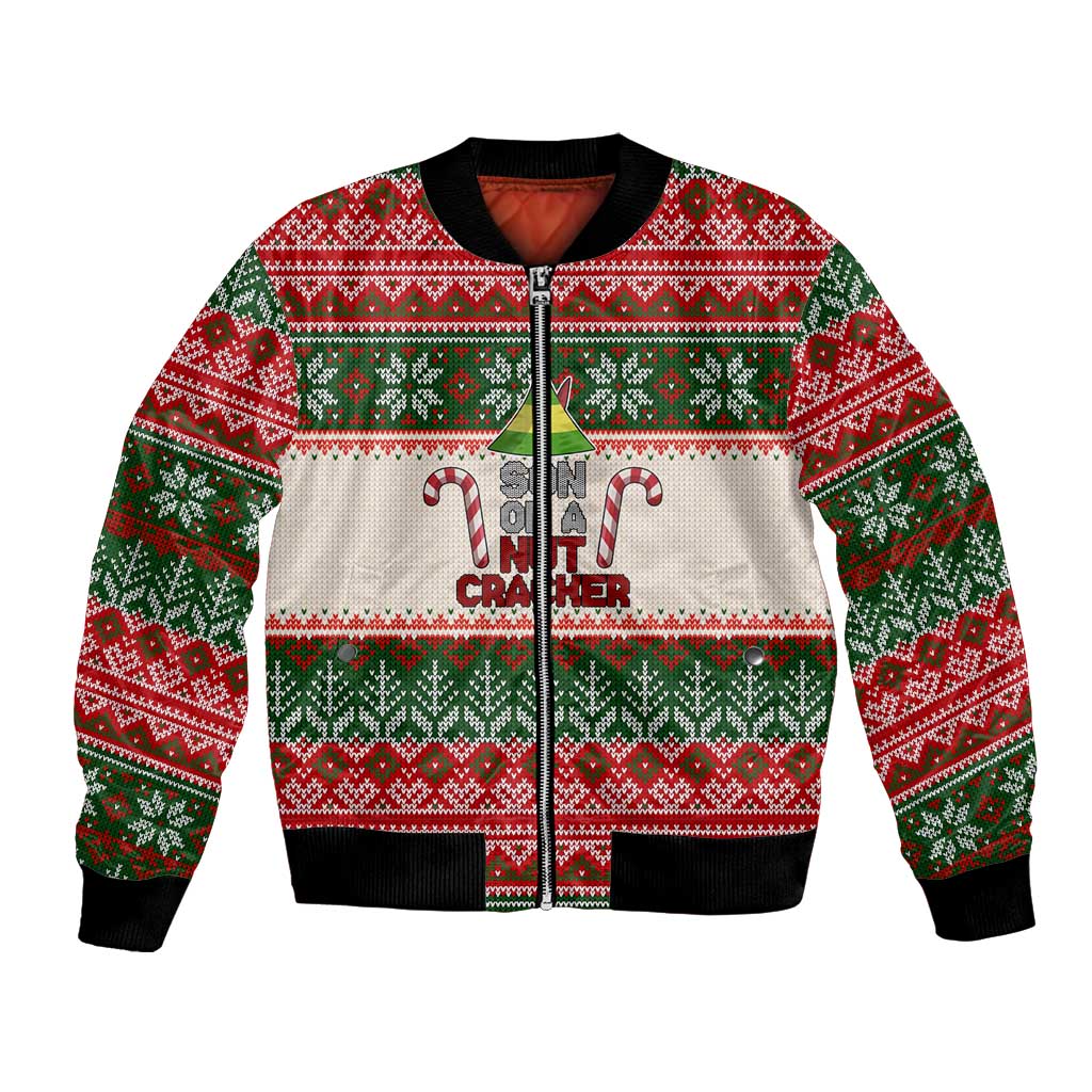Son Of A Nut Cracker Christmas Bomber Jacket Xmas Holiday Patterns - Wonder Print Shop