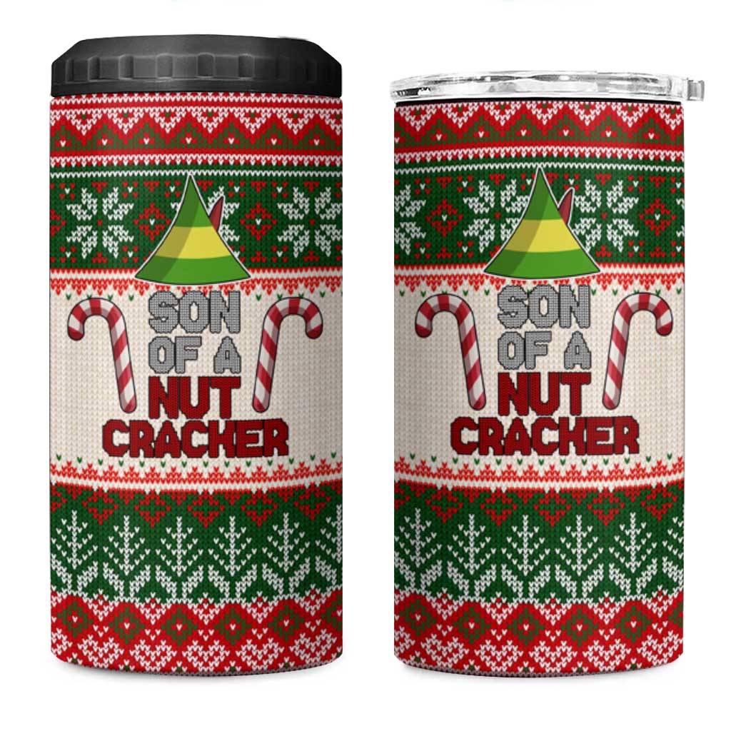 Son Of A Nut Cracker Christmas 4 in 1 Can Cooler Tumbler Xmas Holiday Patterns - Wonder Print Shop