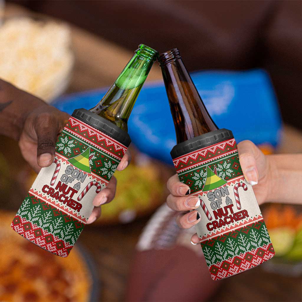 Son Of A Nut Cracker Christmas 4 in 1 Can Cooler Tumbler Xmas Holiday Patterns - Wonder Print Shop
