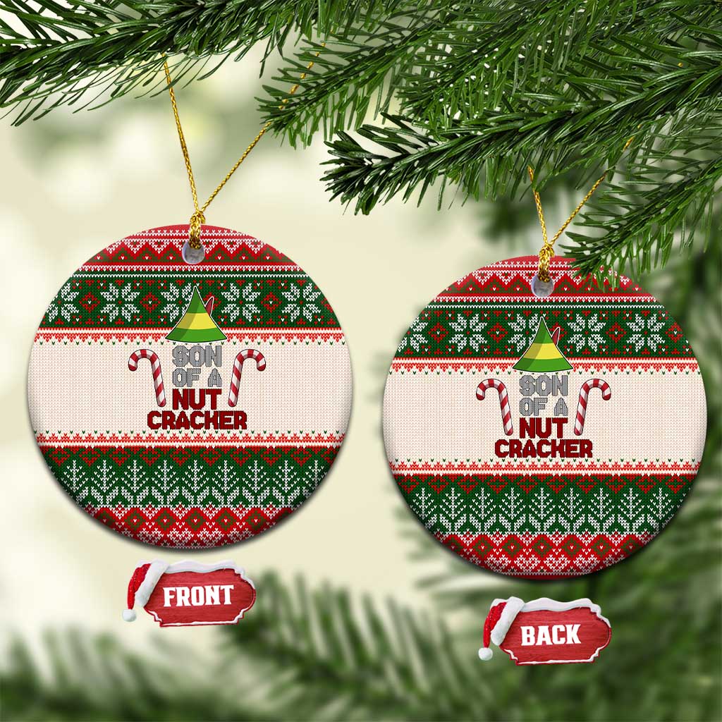 Son Of A Nut Cracker Christmas Ceramic Ornament Xmas Holiday Patterns - Wonder Print Shop
