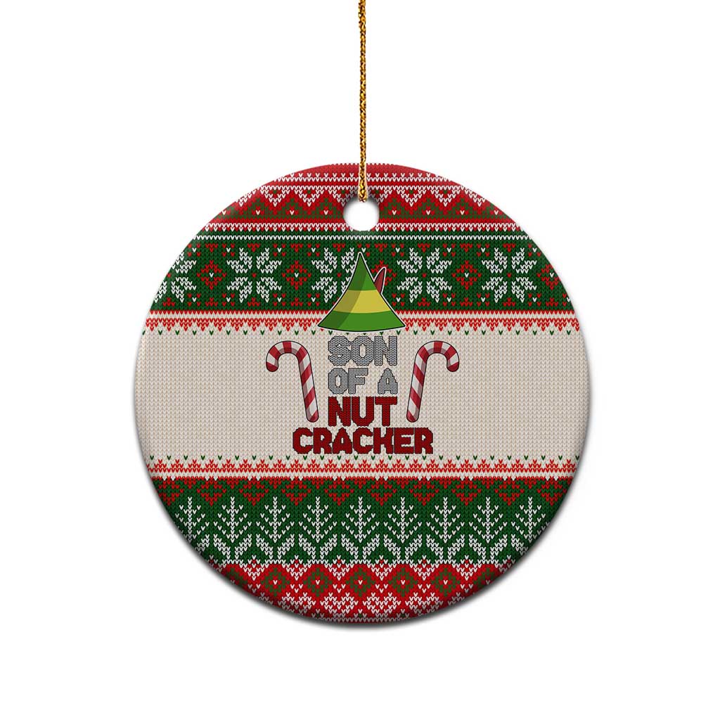 Son Of A Nut Cracker Christmas Ceramic Ornament Xmas Holiday Patterns - Wonder Print Shop