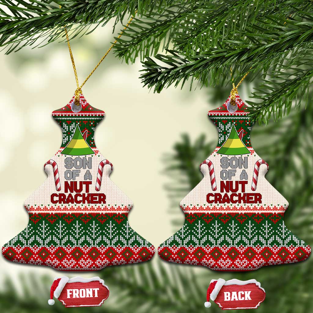 Son Of A Nut Cracker Christmas Ceramic Ornament Xmas Holiday Patterns - Wonder Print Shop