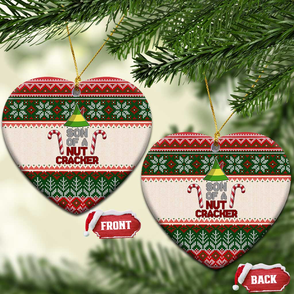 Son Of A Nut Cracker Christmas Ceramic Ornament Xmas Holiday Patterns - Wonder Print Shop