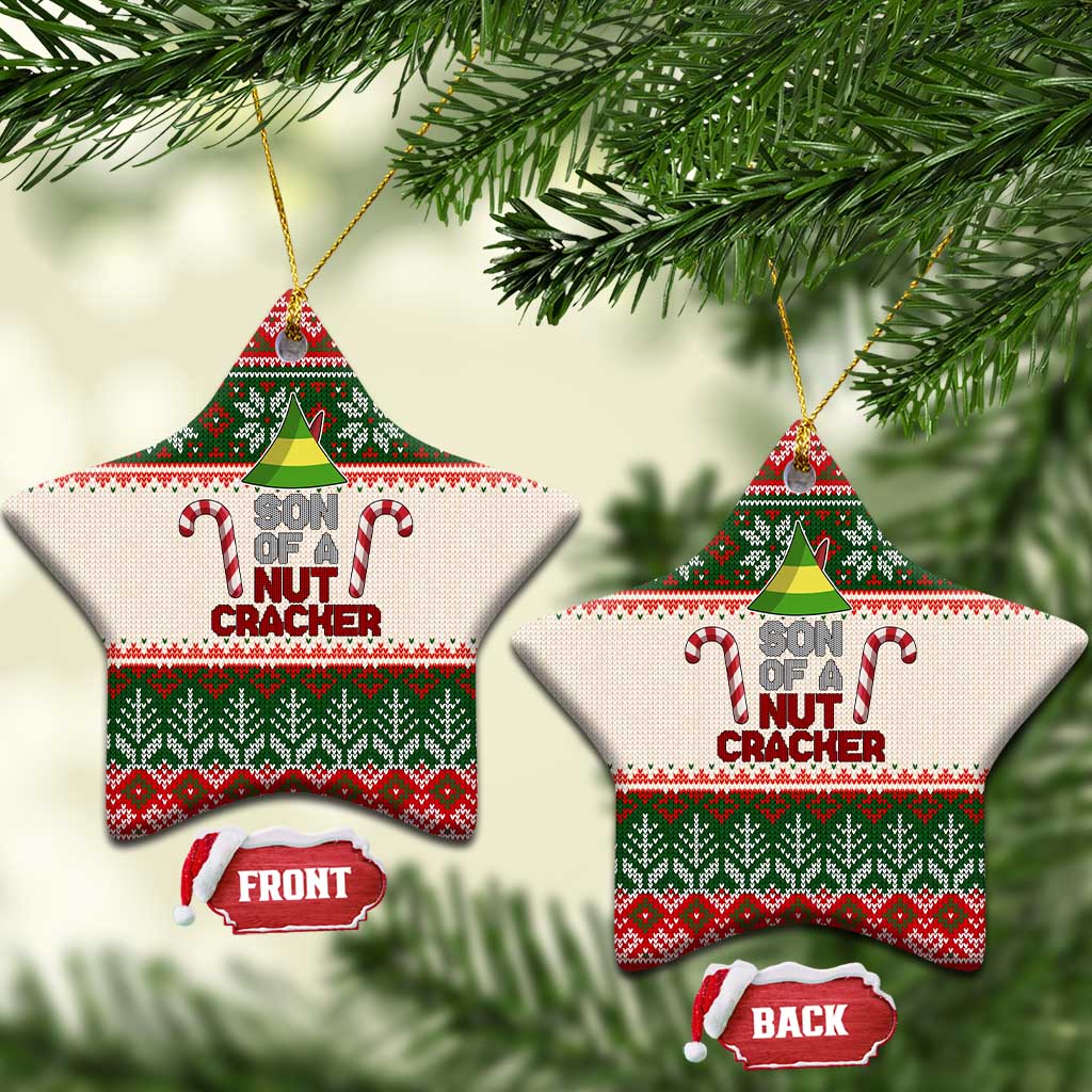 Son Of A Nut Cracker Christmas Ceramic Ornament Xmas Holiday Patterns - Wonder Print Shop