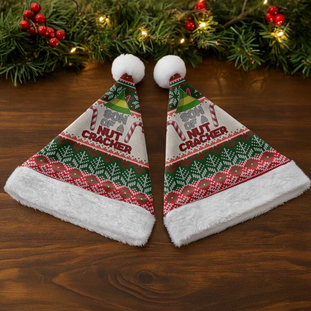 Son Of A Nut Cracker Christmas Santa Hat Xmas Holiday Patterns - Wonder Print Shop