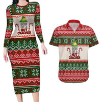 Son Of A Nut Cracker Christmas Couples Matching Long Sleeve Bodycon Dress and Hawaiian Shirt Xmas Holiday Patterns - Wonder Print Shop