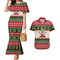 Son Of A Nut Cracker Christmas Couples Matching Mermaid Dress and Hawaiian Shirt Xmas Holiday Patterns - Wonder Print Shop