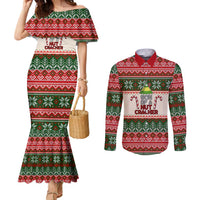 Son Of A Nut Cracker Christmas Couples Matching Mermaid Dress and Long Sleeve Button Shirt Xmas Holiday Patterns - Wonder Print Shop