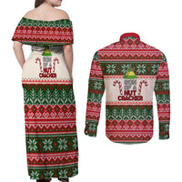 Son Of A Nut Cracker Christmas Couples Matching Off Shoulder Maxi Dress and Long Sleeve Button Shirt Xmas Holiday Patterns - Wonder Print Shop