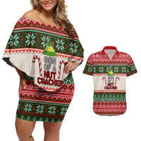Son Of A Nut Cracker Christmas Couples Matching Off Shoulder Short Dress and Hawaiian Shirt Xmas Holiday Patterns - Wonder Print Shop