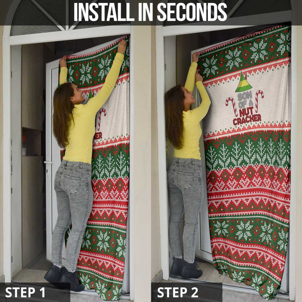 Son Of A Nut Cracker Christmas Door Cover Xmas Holiday Patterns - Wonder Print Shop