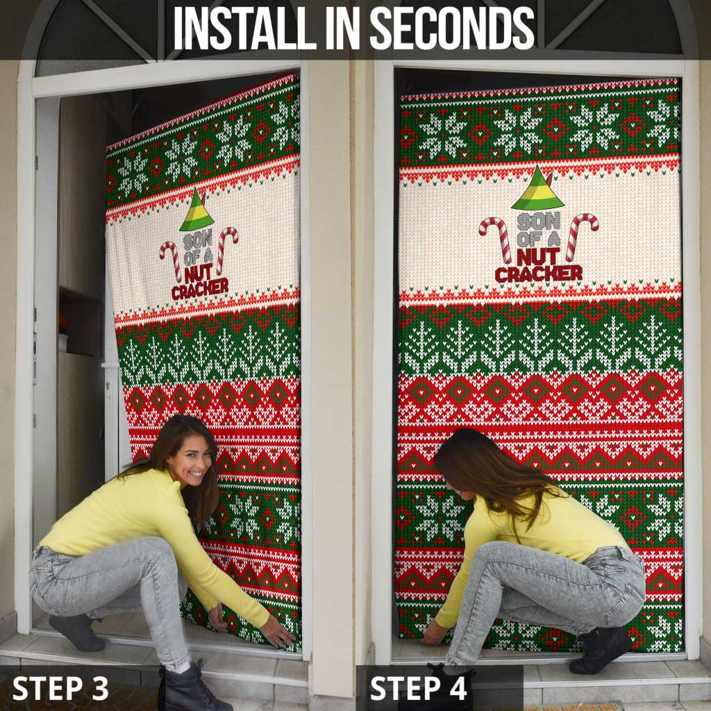 Son Of A Nut Cracker Christmas Door Cover Xmas Holiday Patterns - Wonder Print Shop