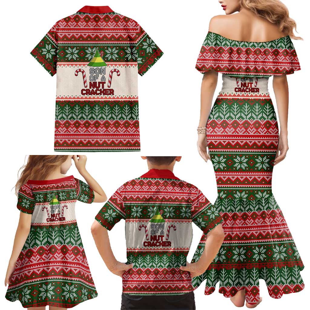 Son Of A Nut Cracker Christmas Family Matching Mermaid Dress and Hawaiian Shirt Xmas Holiday Patterns - Wonder Print Shop