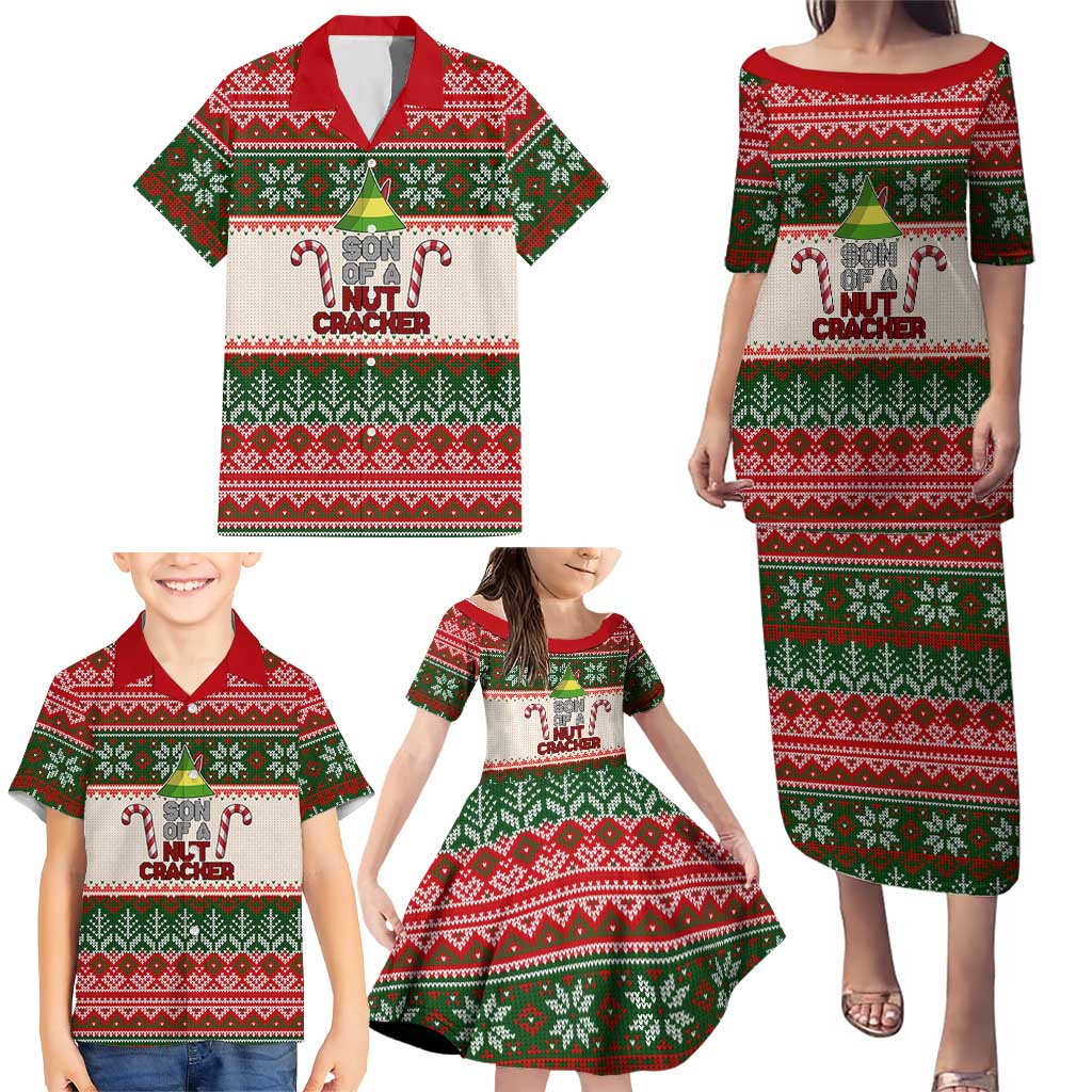 Son Of A Nut Cracker Christmas Family Matching Puletasi and Hawaiian Shirt Xmas Holiday Patterns - Wonder Print Shop