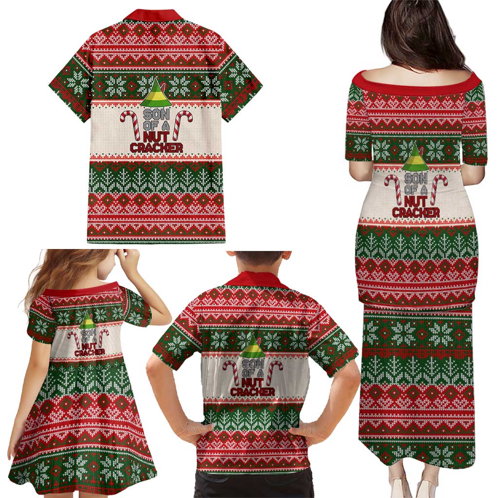 Son Of A Nut Cracker Christmas Family Matching Puletasi and Hawaiian Shirt Xmas Holiday Patterns - Wonder Print Shop