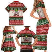 Son Of A Nut Cracker Christmas Family Matching Short Sleeve Bodycon Dress and Hawaiian Shirt Xmas Holiday Patterns - Wonder Print Shop