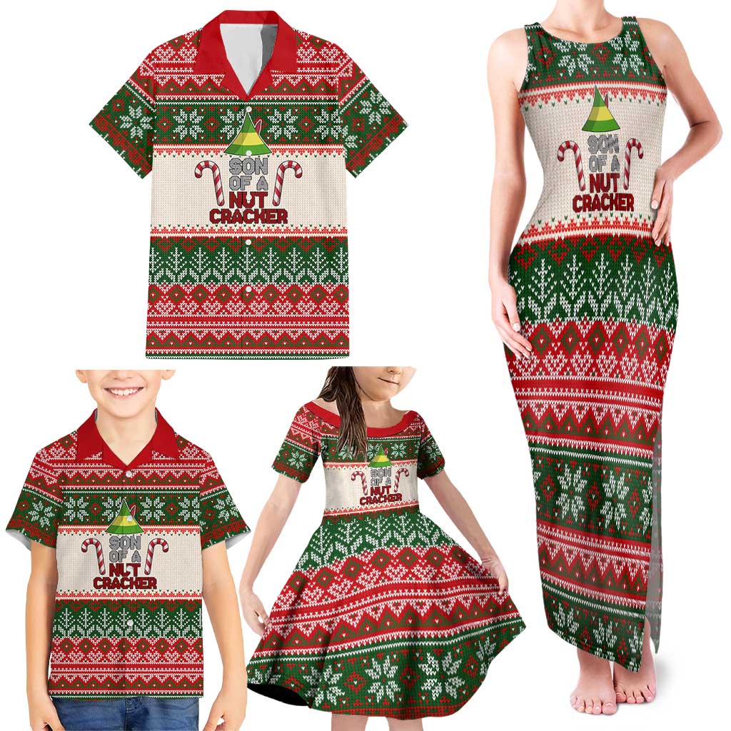Son Of A Nut Cracker Christmas Family Matching Tank Maxi Dress and Hawaiian Shirt Xmas Holiday Patterns - Wonder Print Shop