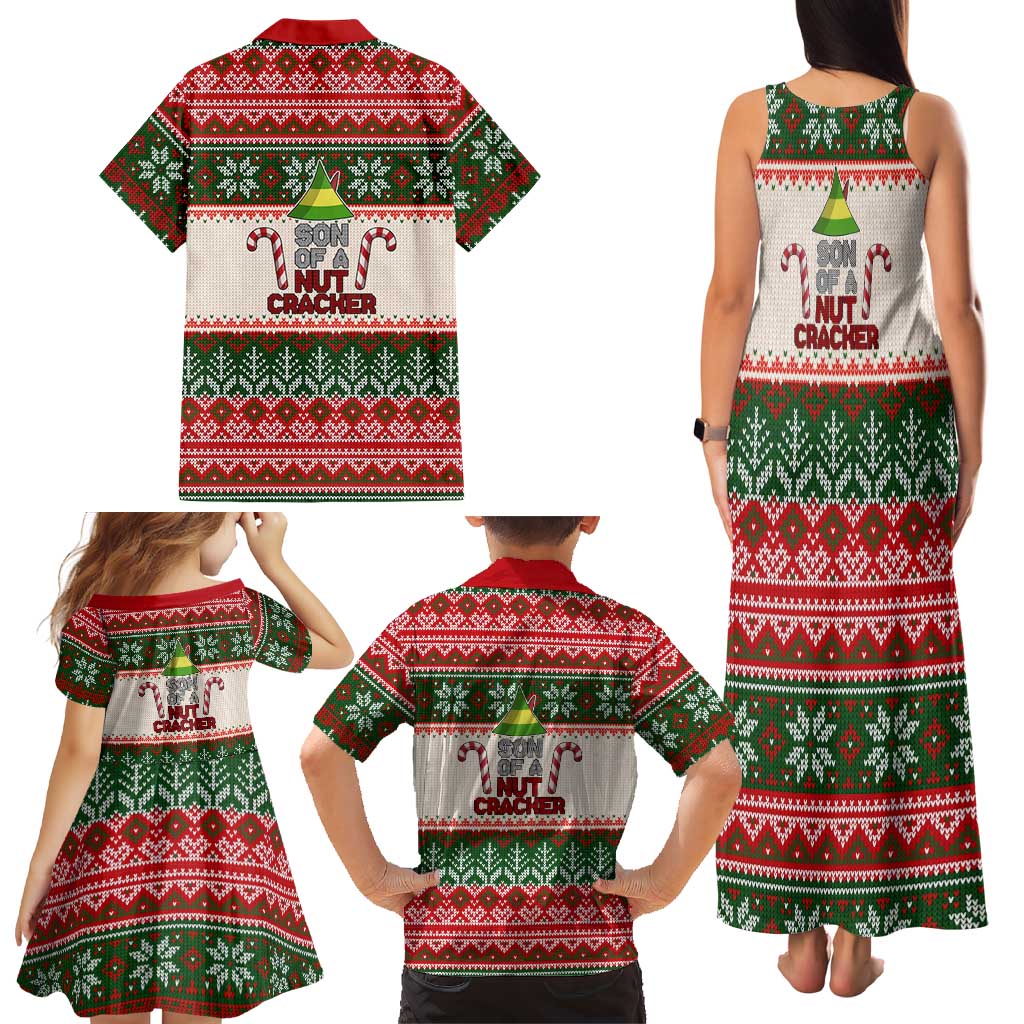 Son Of A Nut Cracker Christmas Family Matching Tank Maxi Dress and Hawaiian Shirt Xmas Holiday Patterns - Wonder Print Shop
