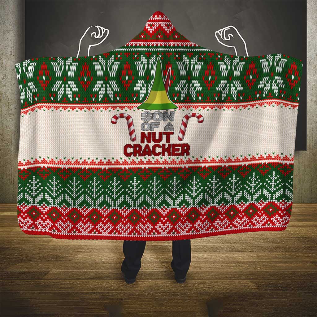 Son Of A Nut Cracker Christmas Hooded Blanket Xmas Holiday Patterns - Wonder Print Shop