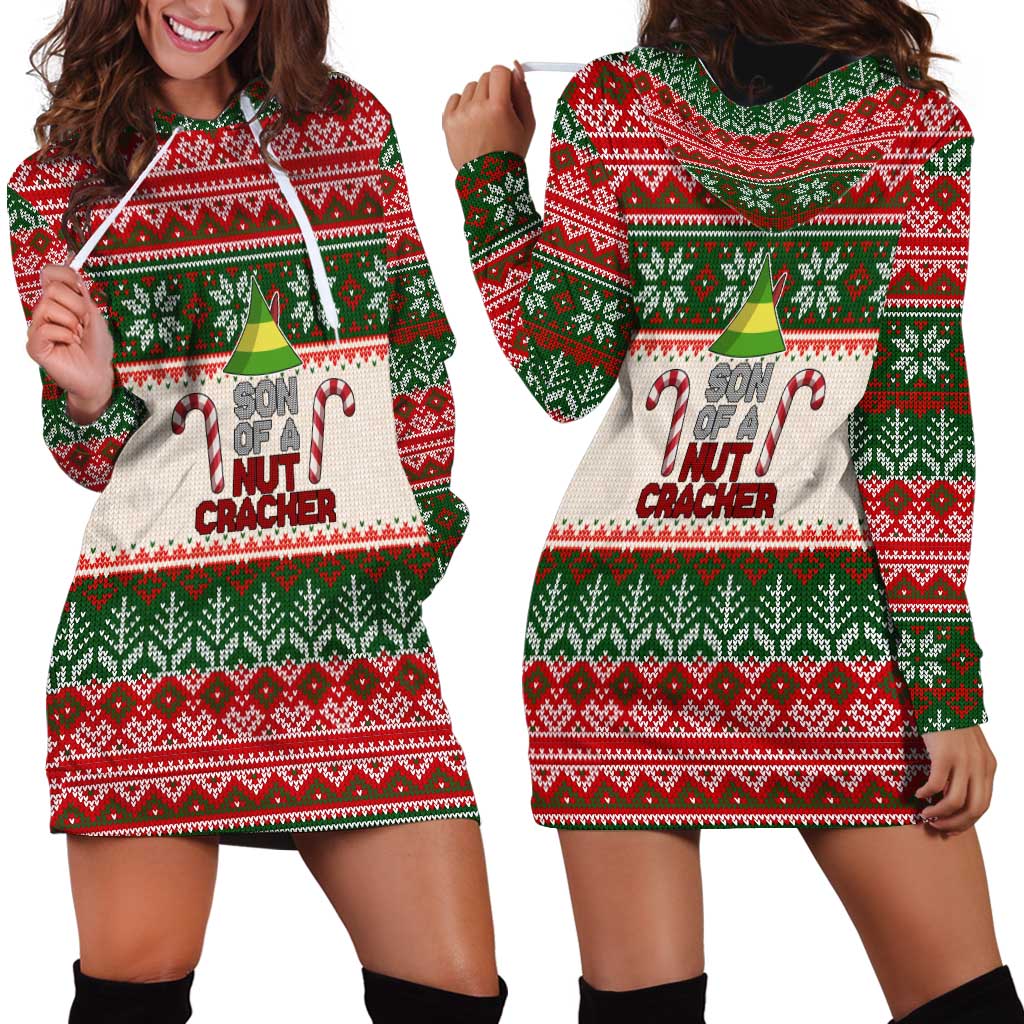 Son Of A Nut Cracker Christmas Hoodie Dress Xmas Holiday Patterns - Wonder Print Shop