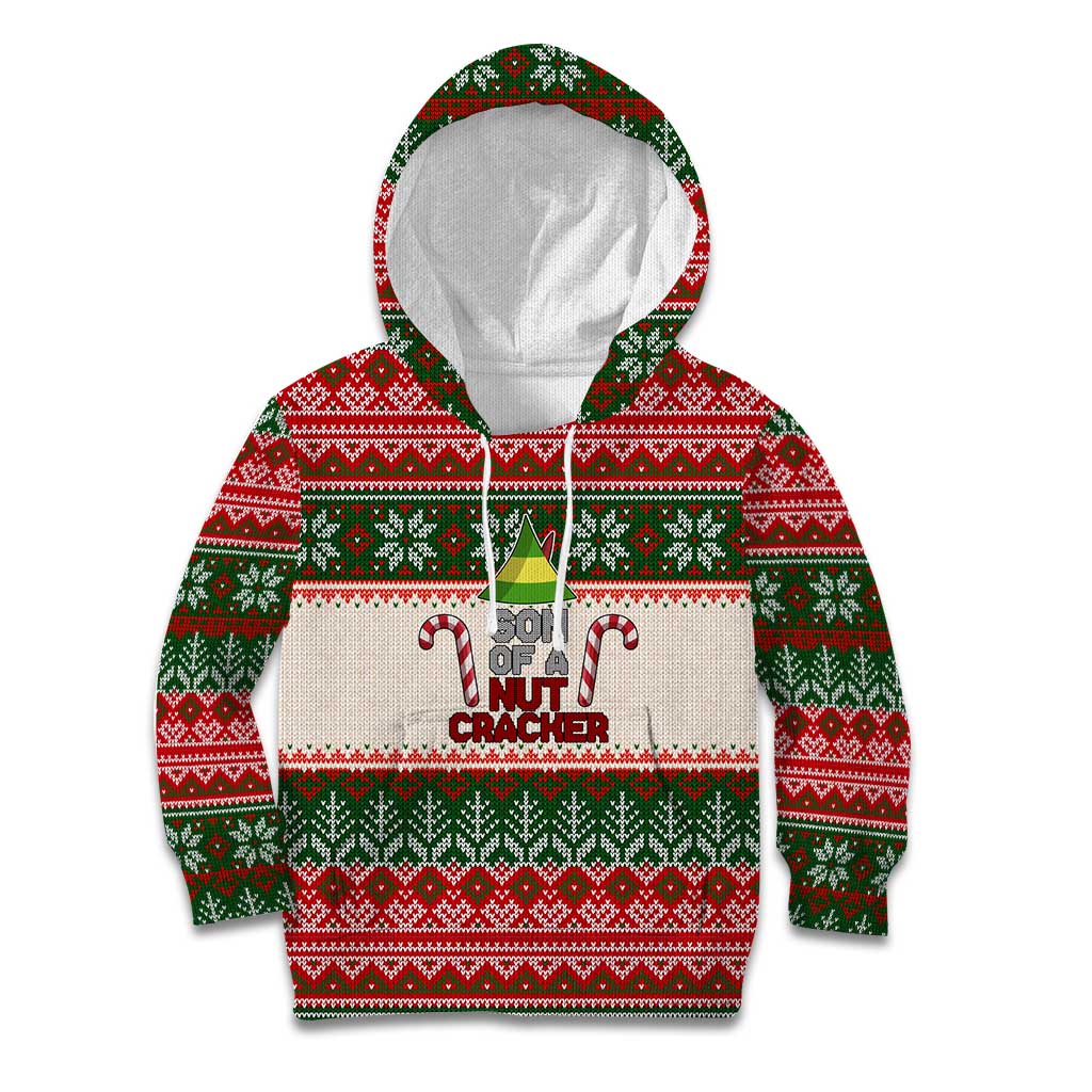 Son Of A Nut Cracker Christmas Kid Hoodie Xmas Holiday Patterns - Wonder Print Shop