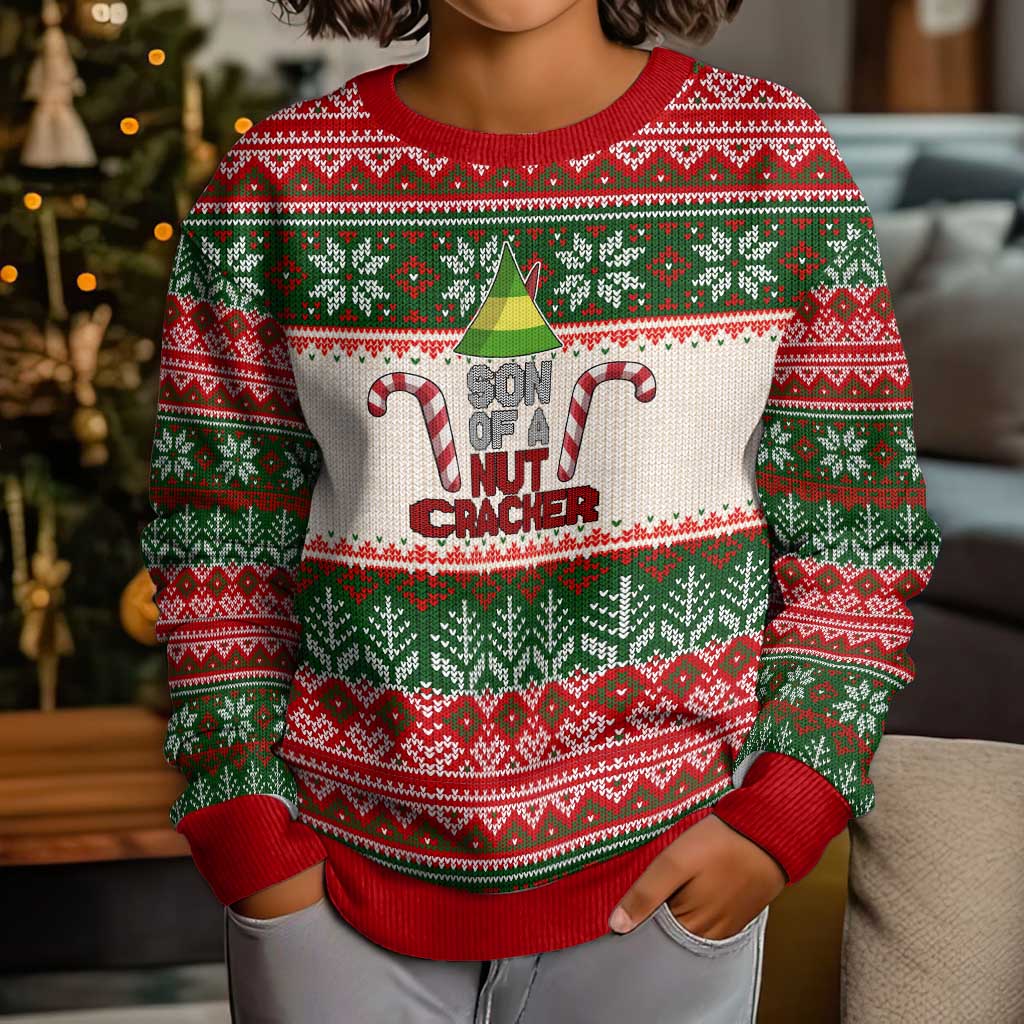 Son Of A Nut Cracker Christmas Kid Ugly Christmas Sweater Xmas Holiday Patterns - Wonder Print Shop