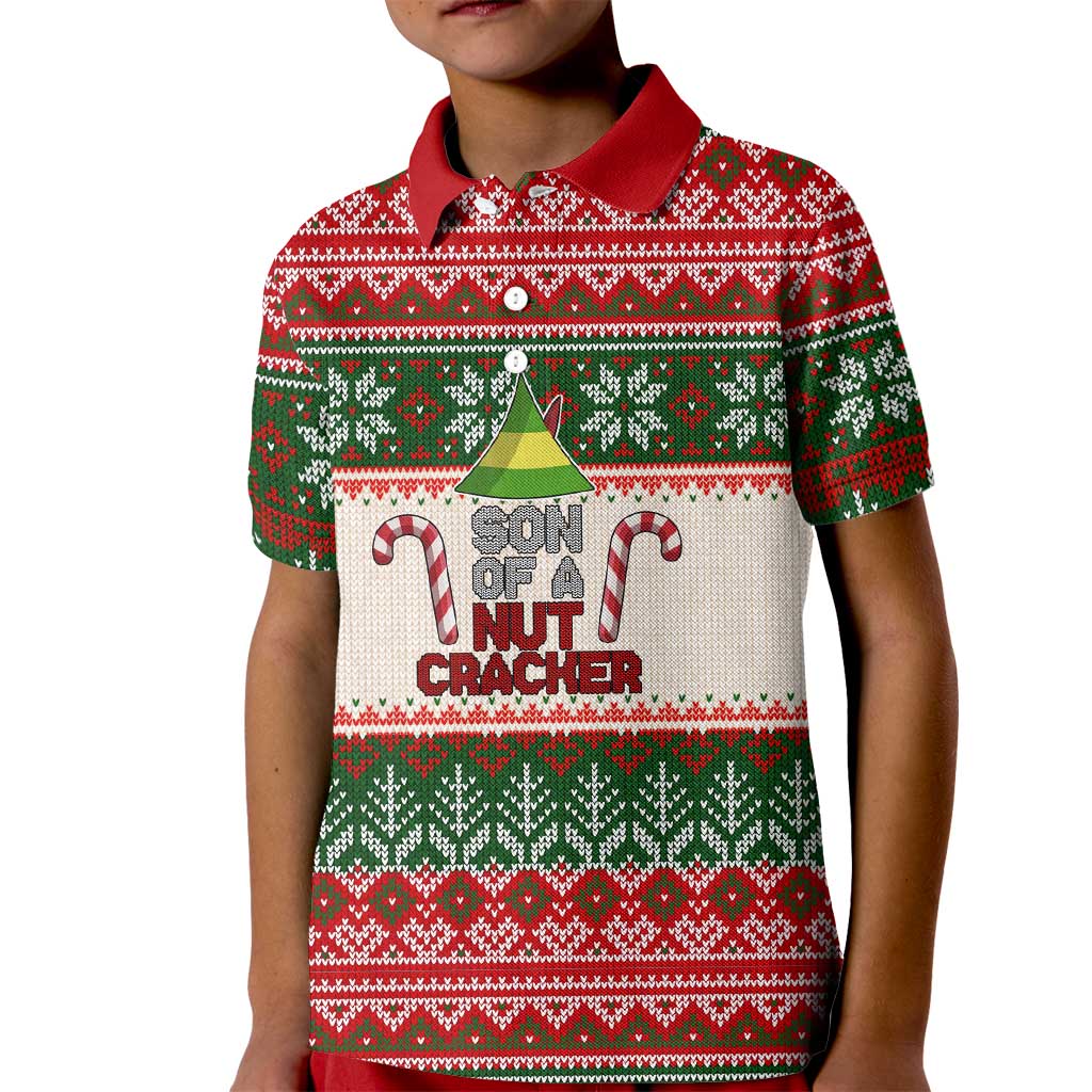 Son Of A Nut Cracker Christmas Kid Polo Shirt Xmas Holiday Patterns - Wonder Print Shop