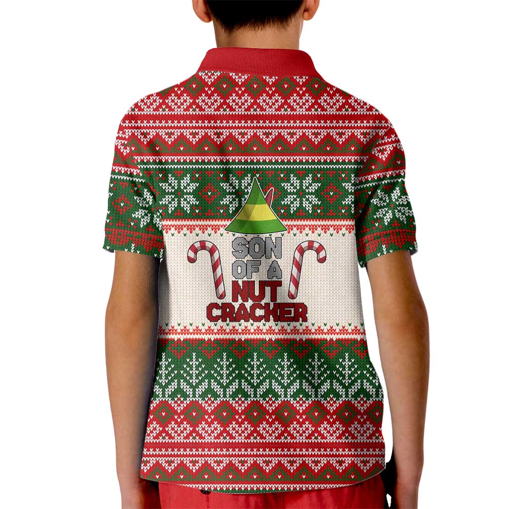 Son Of A Nut Cracker Christmas Kid Polo Shirt Xmas Holiday Patterns - Wonder Print Shop