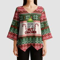 Son Of A Nut Cracker Christmas Kimono Sleeve Blouse Xmas Holiday Patterns - Wonder Print Shop