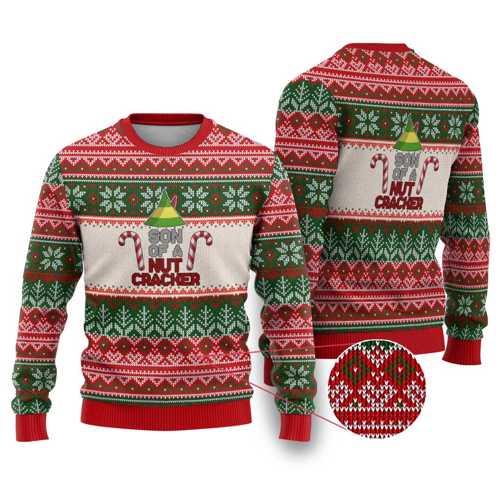 Son Of A Nut Cracker Christmas Ugly Christmas Sweater Xmas Holiday Patterns - Wonder Print Shop