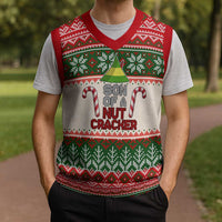 Son Of A Nut Cracker Christmas Knitted V-Neck Vest Xmas Holiday Patterns - Wonder Print Shop