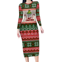 Son Of A Nut Cracker Christmas Long Sleeve Bodycon Dress Xmas Holiday Patterns - Wonder Print Shop