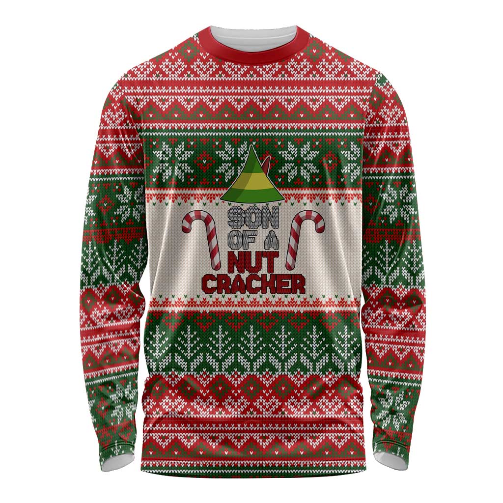 Son Of A Nut Cracker Christmas Long Sleeve Shirt Xmas Holiday Patterns - Wonder Print Shop