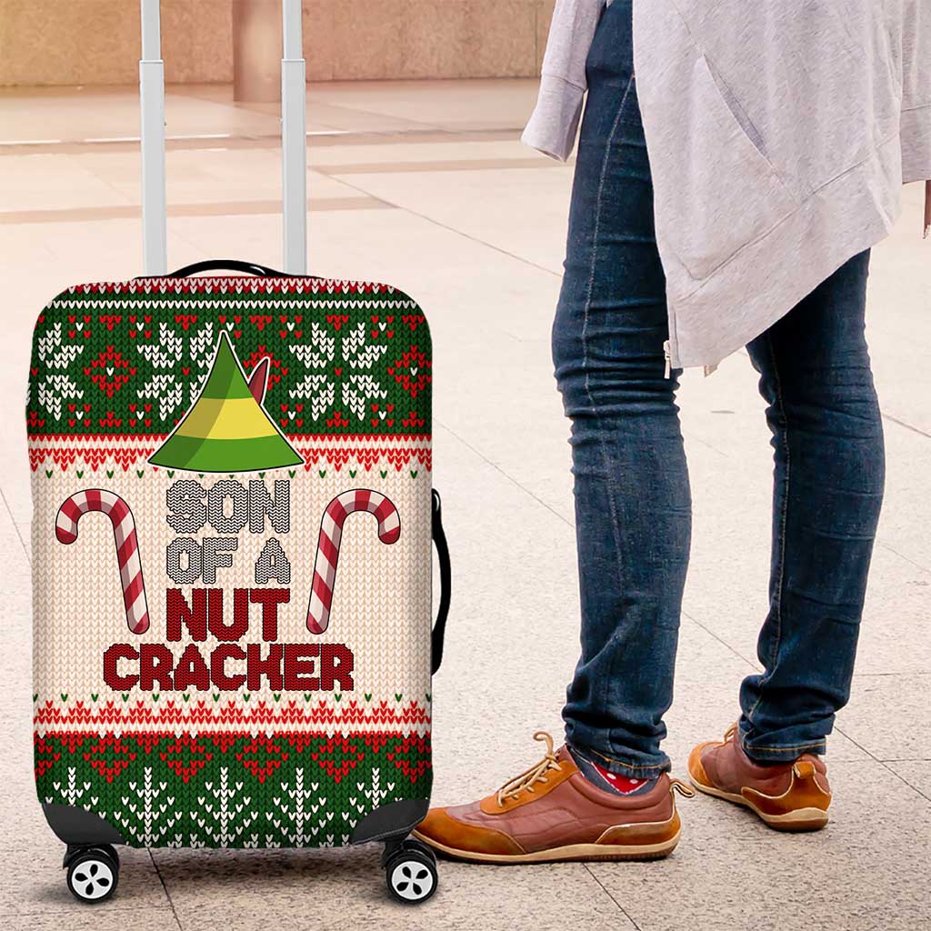 Son Of A Nut Cracker Christmas Luggage Cover Xmas Holiday Patterns - Wonder Print Shop