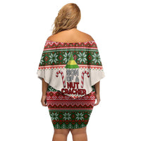 Son Of A Nut Cracker Christmas Off Shoulder Short Dress Xmas Holiday Patterns - Wonder Print Shop