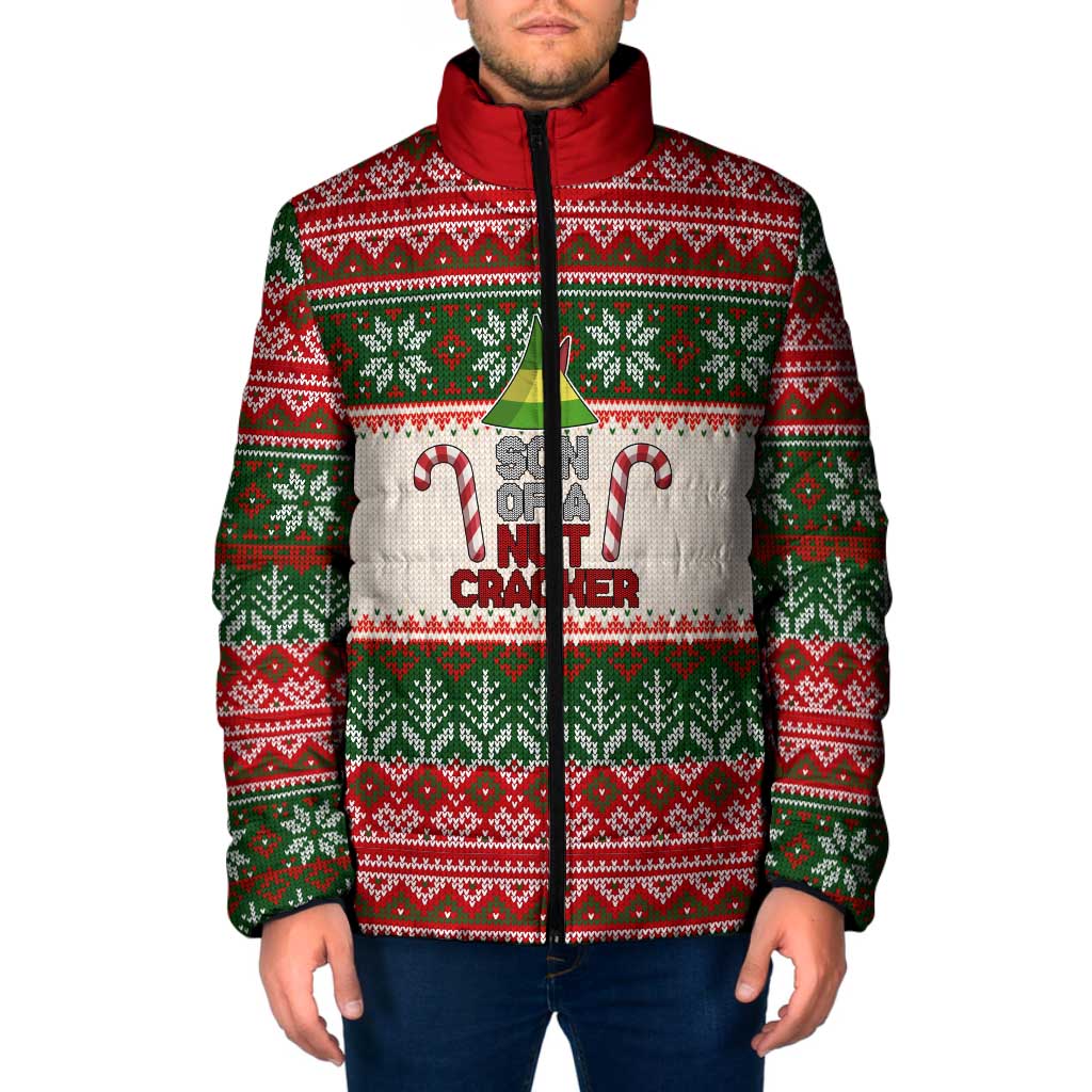 Son Of A Nut Cracker Christmas Padded Jacket Xmas Holiday Patterns - Wonder Print Shop