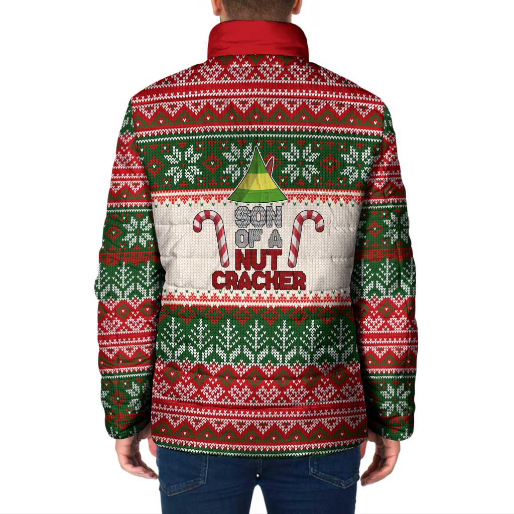Son Of A Nut Cracker Christmas Padded Jacket Xmas Holiday Patterns - Wonder Print Shop