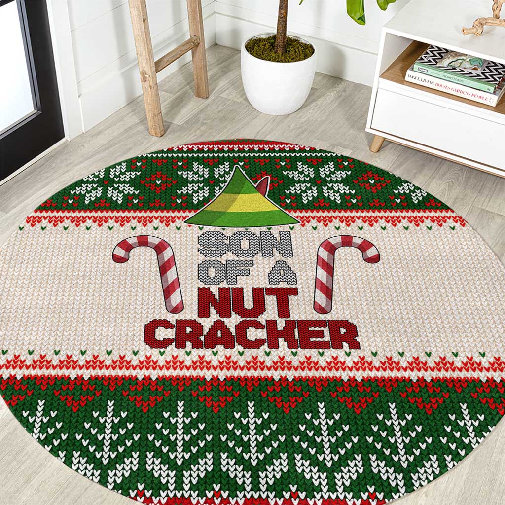 Son Of A Nut Cracker Christmas Round Carpet Xmas Holiday Patterns - Wonder Print Shop