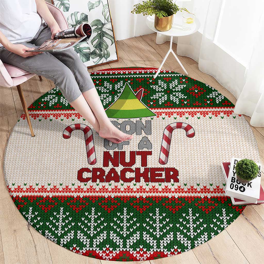 Son Of A Nut Cracker Christmas Round Carpet Xmas Holiday Patterns - Wonder Print Shop