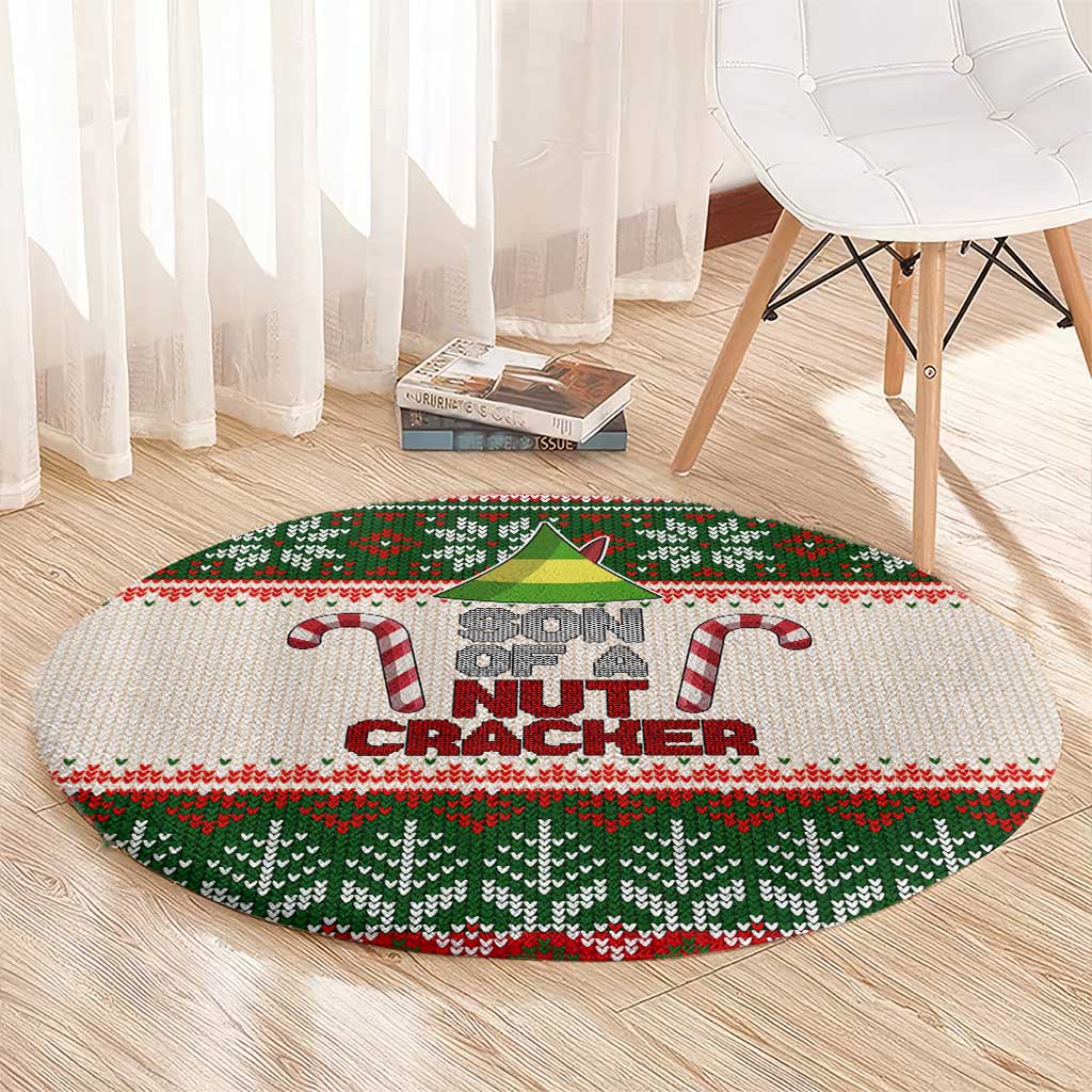Son Of A Nut Cracker Christmas Round Carpet Xmas Holiday Patterns - Wonder Print Shop