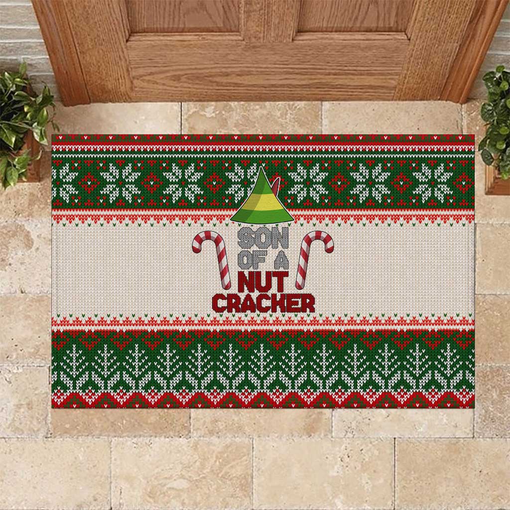 Son Of A Nut Cracker Christmas Rubber Doormat Xmas Holiday Patterns - Wonder Print Shop