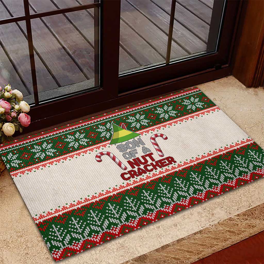 Son Of A Nut Cracker Christmas Rubber Doormat Xmas Holiday Patterns - Wonder Print Shop