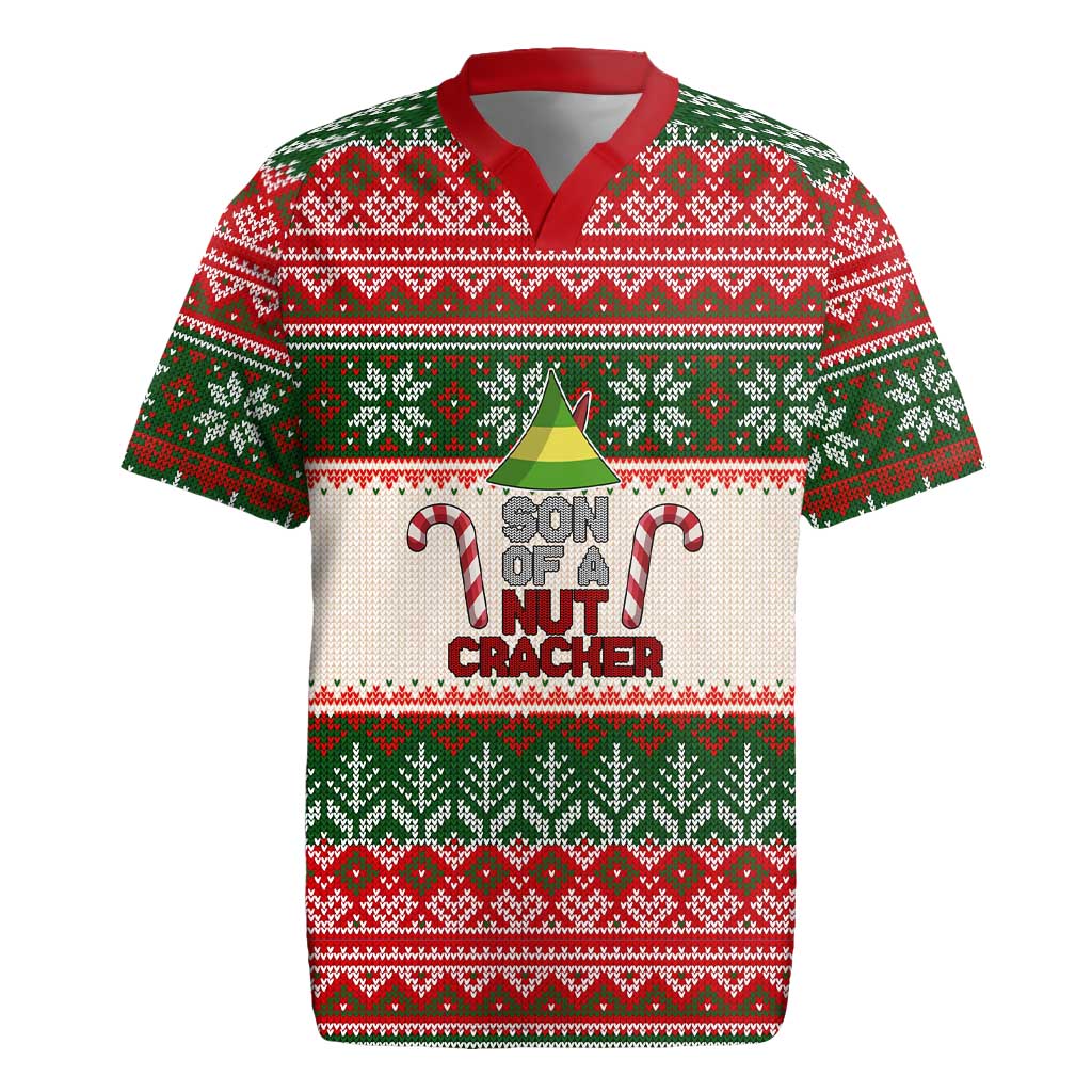 Son Of A Nut Cracker Christmas Rugby Jersey Xmas Holiday Patterns - Wonder Print Shop