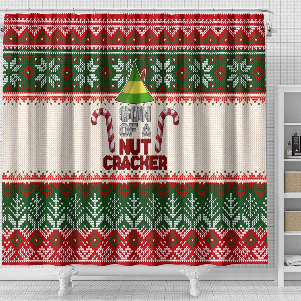 Son Of A Nut Cracker Christmas Shower Curtain Xmas Holiday Patterns - Wonder Print Shop