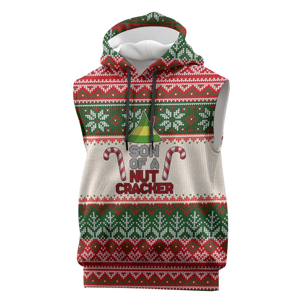 Son Of A Nut Cracker Christmas Sleeveless Hoodie Xmas Holiday Patterns - Wonder Print Shop