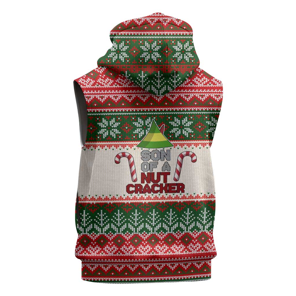 Son Of A Nut Cracker Christmas Sleeveless Hoodie Xmas Holiday Patterns - Wonder Print Shop