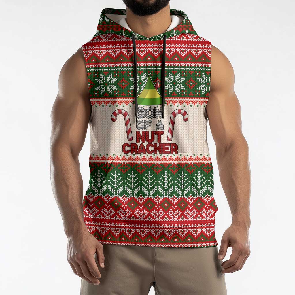 Son Of A Nut Cracker Christmas Sleeveless Hoodie Xmas Holiday Patterns - Wonder Print Shop