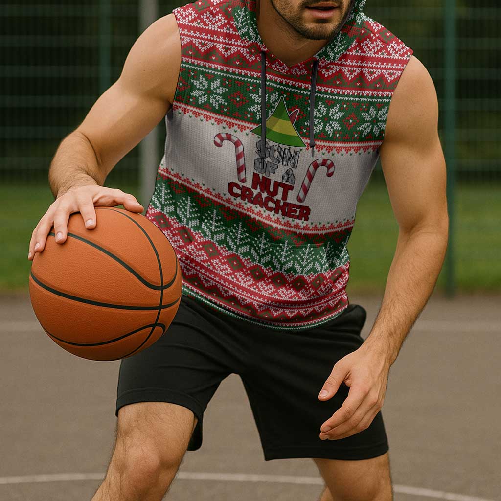 Son Of A Nut Cracker Christmas Sleeveless Hoodie Xmas Holiday Patterns - Wonder Print Shop
