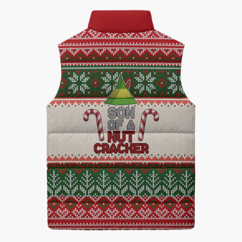 Son Of A Nut Cracker Christmas Sleeveless Puffer Jacket Xmas Holiday Patterns - Wonder Print Shop